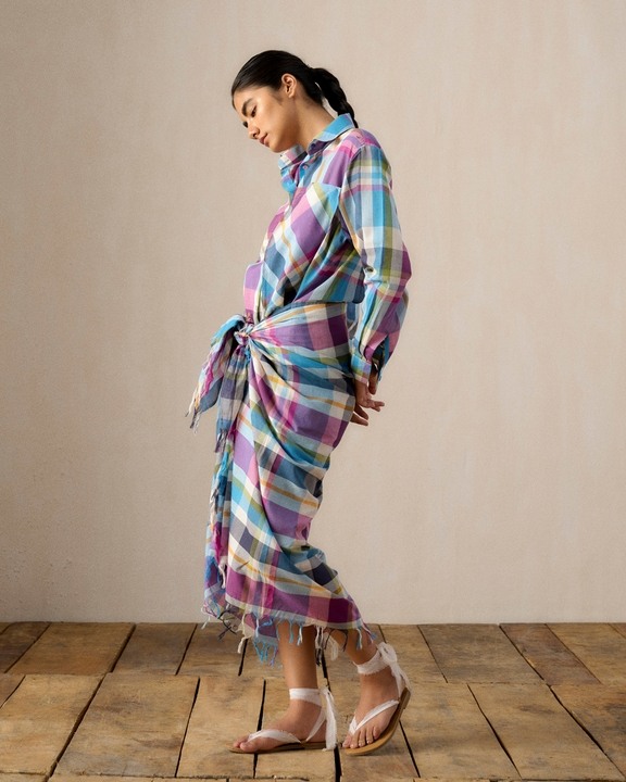 Vani Madras Check Sarong Dress
