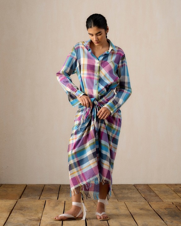 Vani Madras Check Sarong Dress