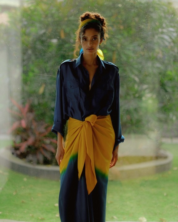 Lina Ombre Silk Sarong Set