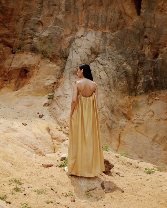 Kama Long Tie Up Dress