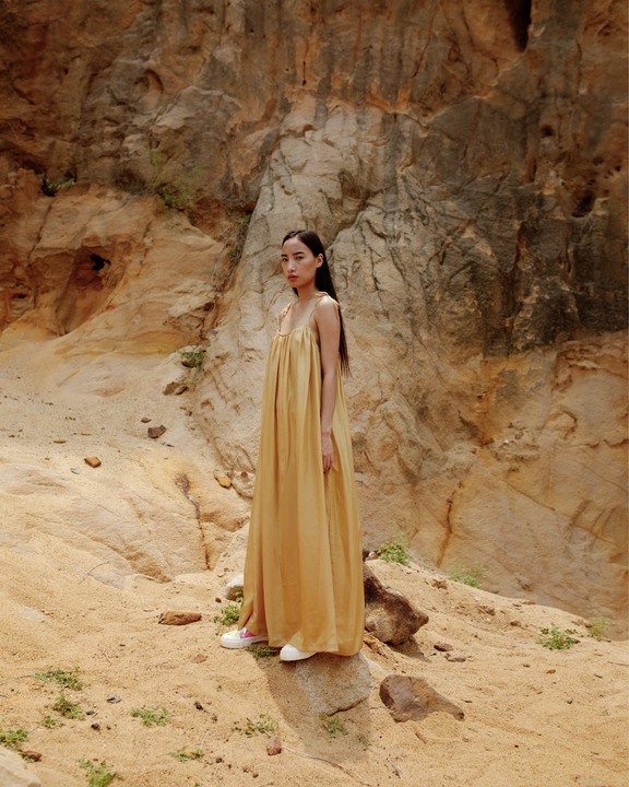 Kama Long Tie Up Dress