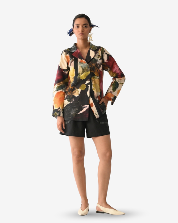 Noir Cuban Shirt Set