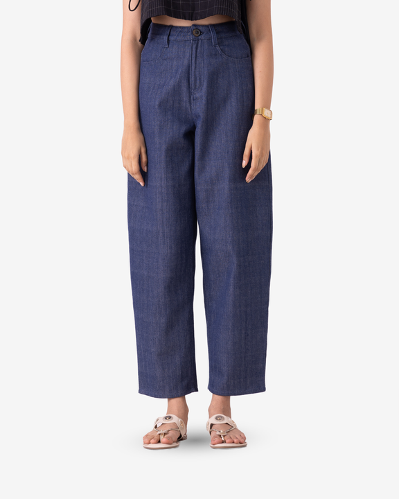 Katniss Handwoven Denim Barrel Pants