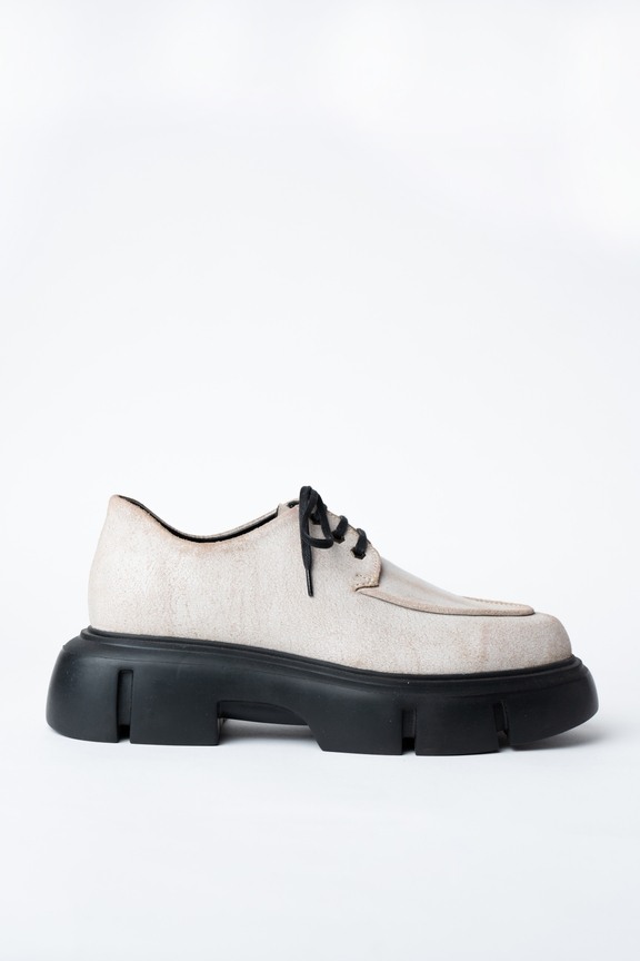 Laced Derby Shoes With A Rounded Toe And Chunky Sole