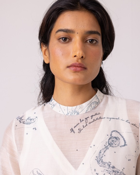 Larisa Zodiac Print Handwoven Dress