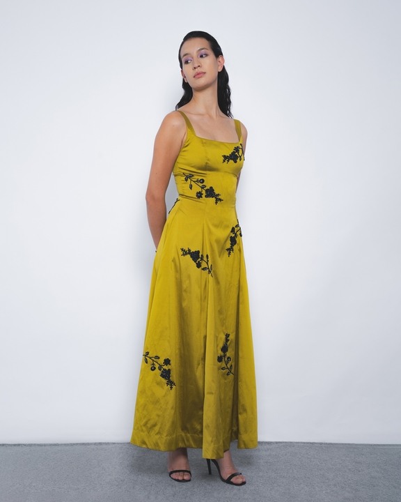 Kaika Embroidered Strap Dress