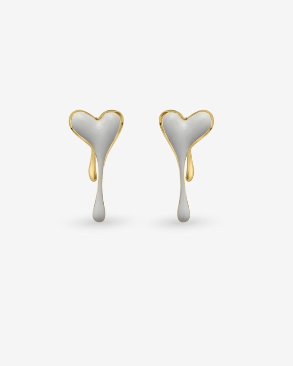 Melting Enamel Heart Earring