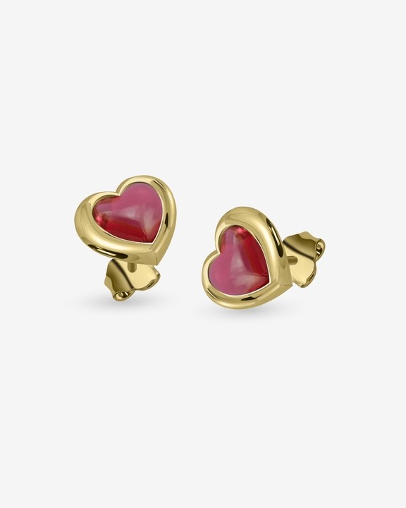 Lovers Heart Ruby Studs