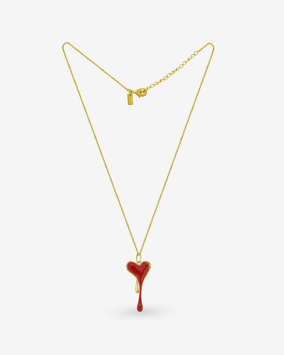 Melting Enamel Heart With Anchor Chain