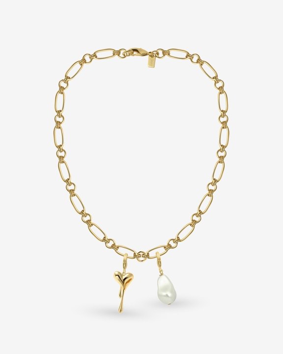 Melting Pearl Charm Necklace