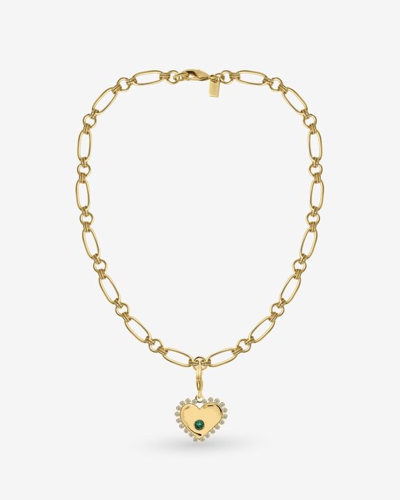 Halo Malachite Charm Necklace