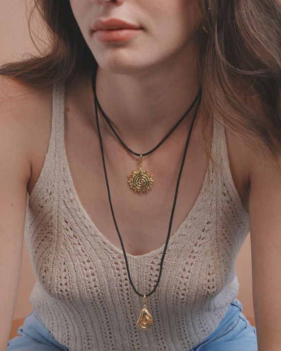 Cord Soliel Charm Necklace