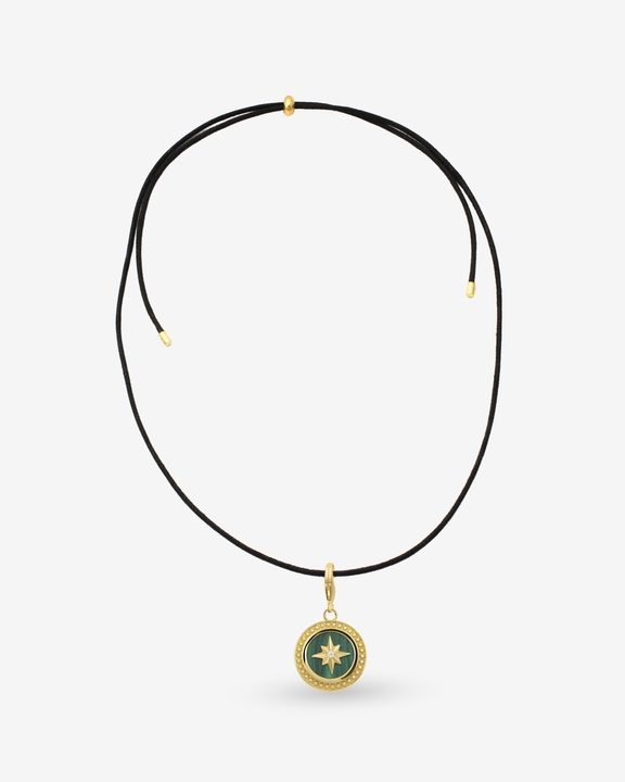 Cord Cosmic Malachite Charm Necklace