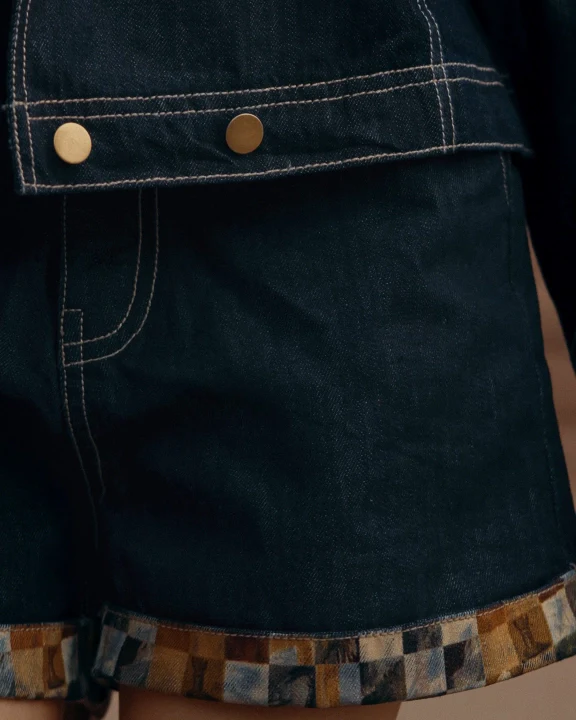 Modern Chaupar High Waisted Denim Shorts