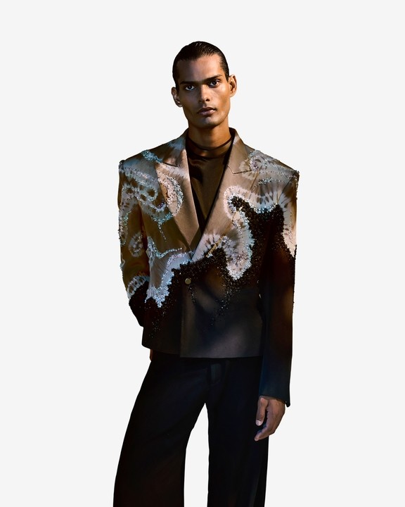 Multi Crystalled Tie Dye Jacket