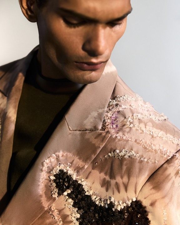 Multi Crystalled Tie Dye Jacket