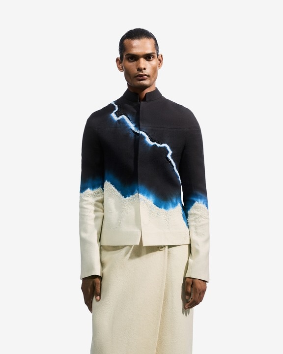 Crystalled Tie Dye Bandhgala