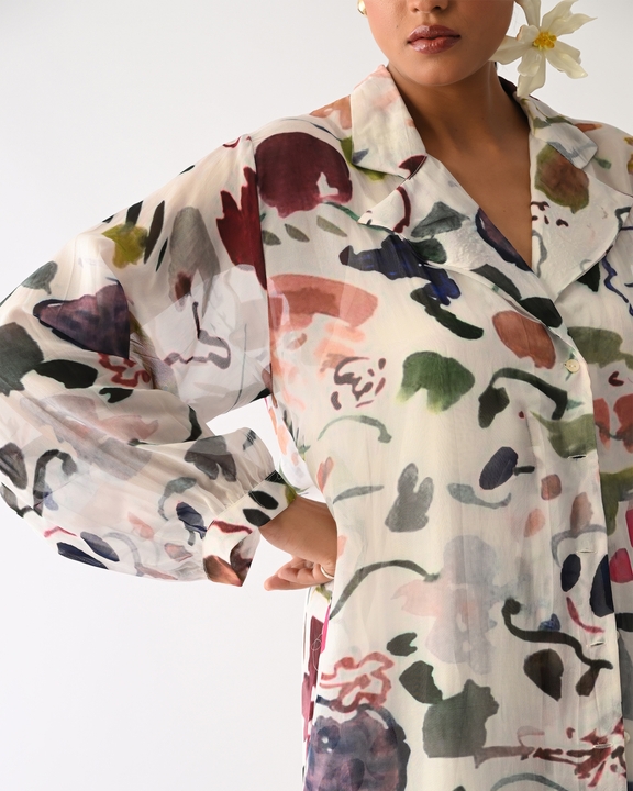 Luminia Ivory Wrap Dress