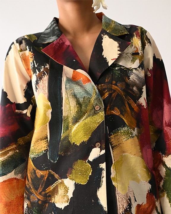 Noir Cuban Shirt Set