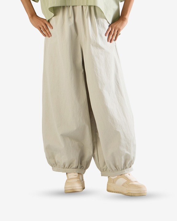 Gathered Waist Hem Pants
