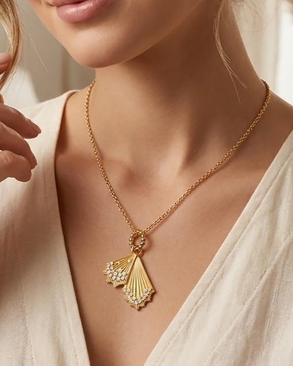 Antique Shield Gold Medallion Charm