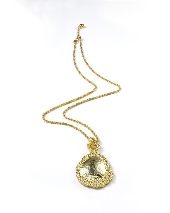 Golden Riverstone Pendant Necklace