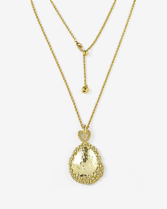 Golden Riverstone Pendant Necklace