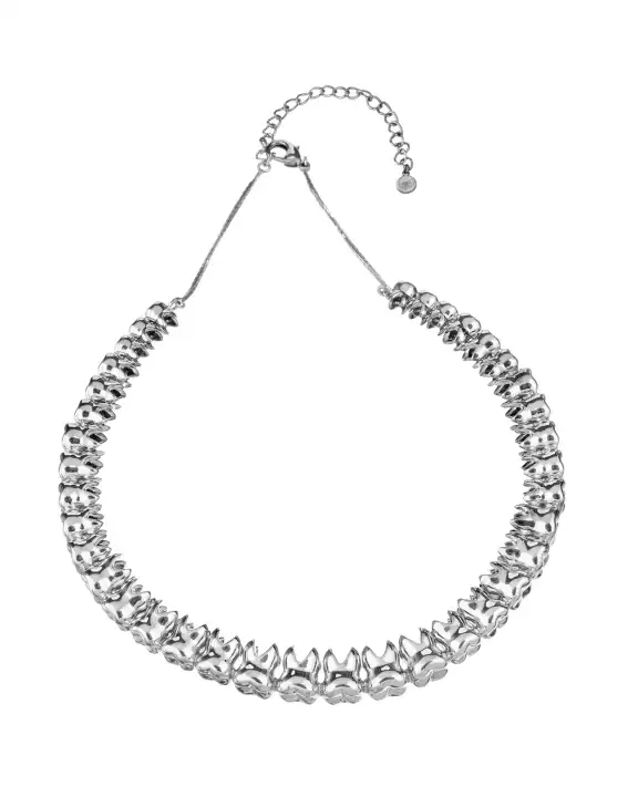 Silver Plated Teeth Necklace