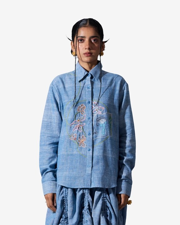 Sad Boyfriend Hand Embroidered Shirt