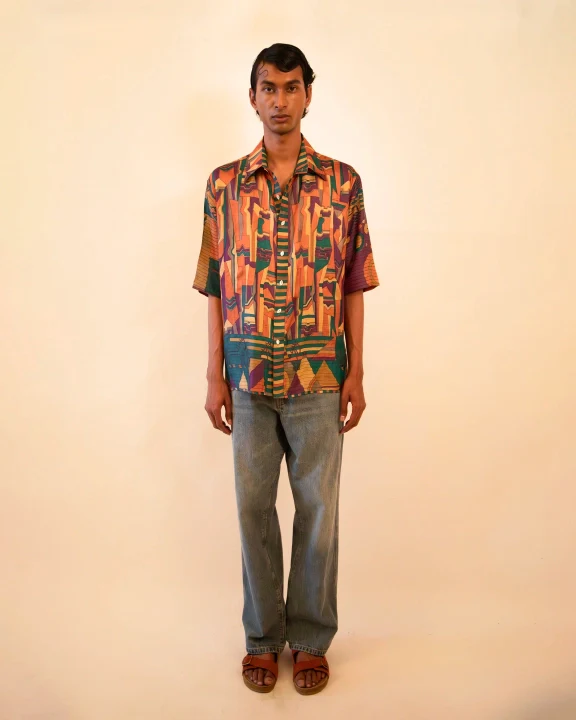 Oversized Multi-Colour Printed Shirt