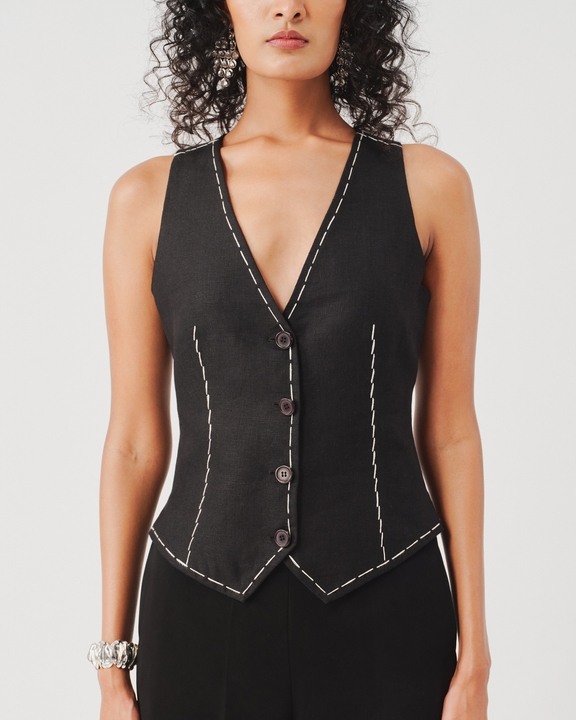 Bearer Linen Waistcoat