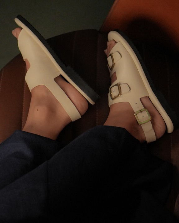 Classic Two Strap Leather Sandals