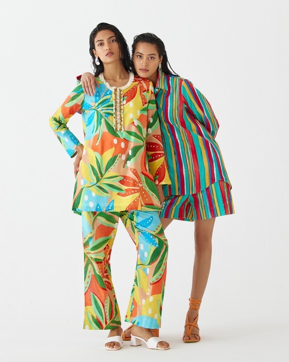 Birch Shirt & Embroidered Shorts