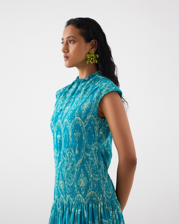 Coconut Palm Ruching Dress