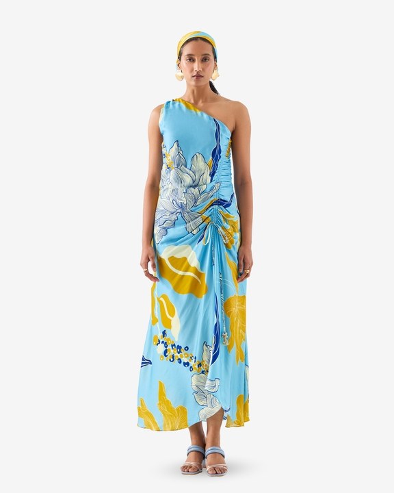White Rose One Shoulder Dress