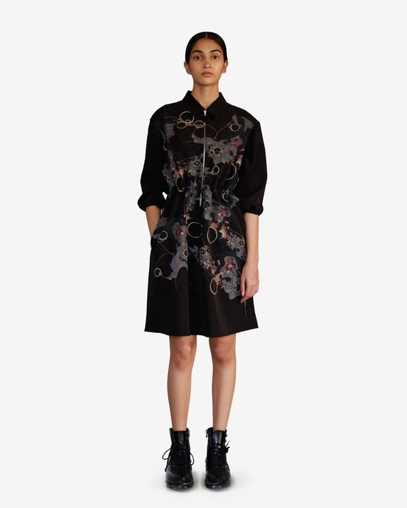 Black Map Short Dress