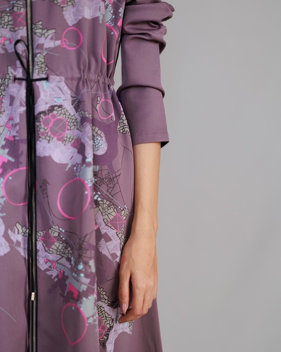 Mauve Map Long Dress