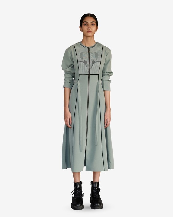 Grey Knitted Panel Dress