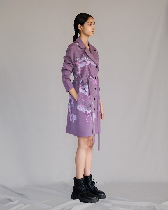 Mauve Map Coat Dress