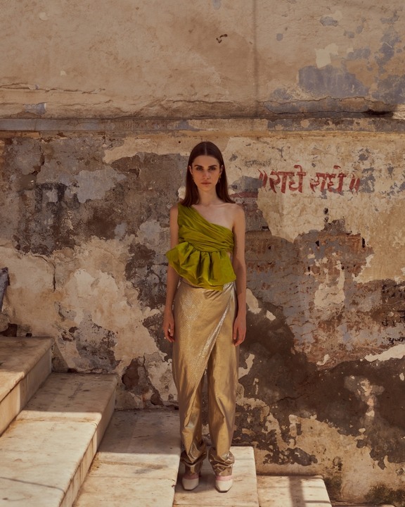 Golden Overlap Trousers