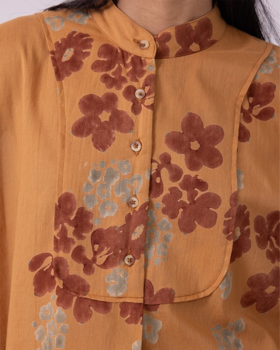 Taro Floral Hand Printed Top