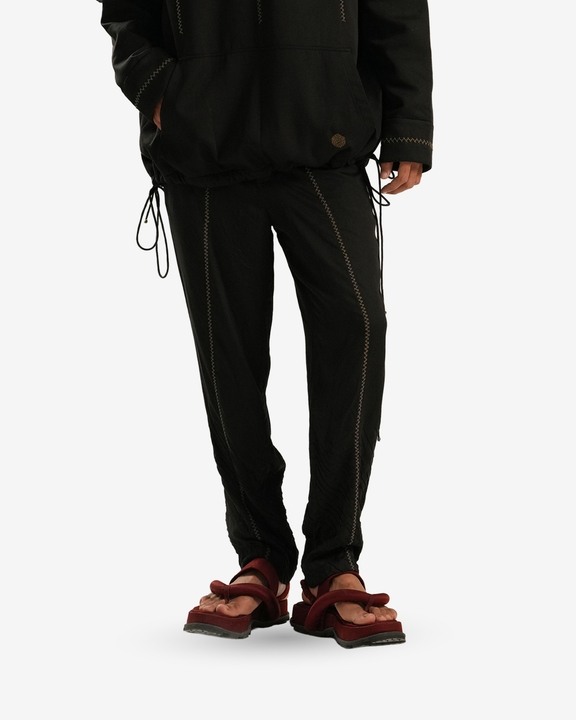 Jade Black Texture Trouser
