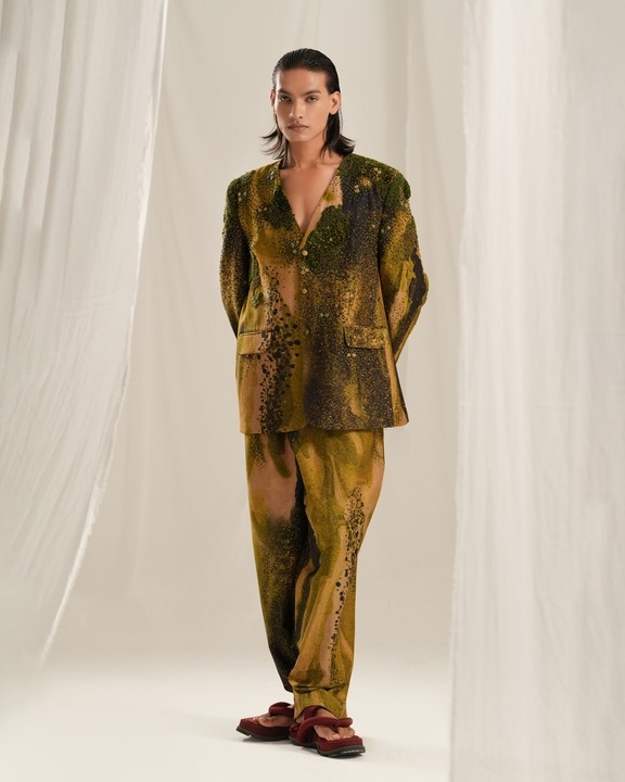 Green Glade Emb. Blazer Set