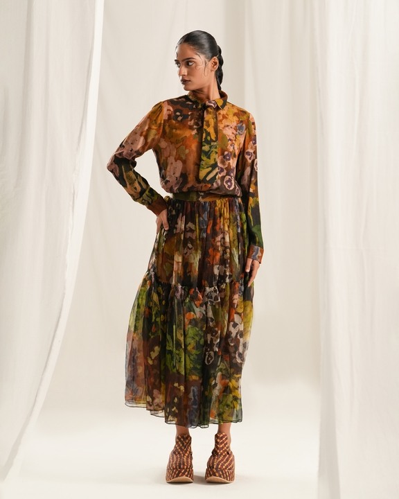 Brown Floral Shirt