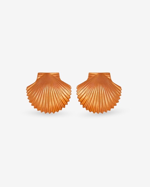 Orange Metallic Shell Earrings