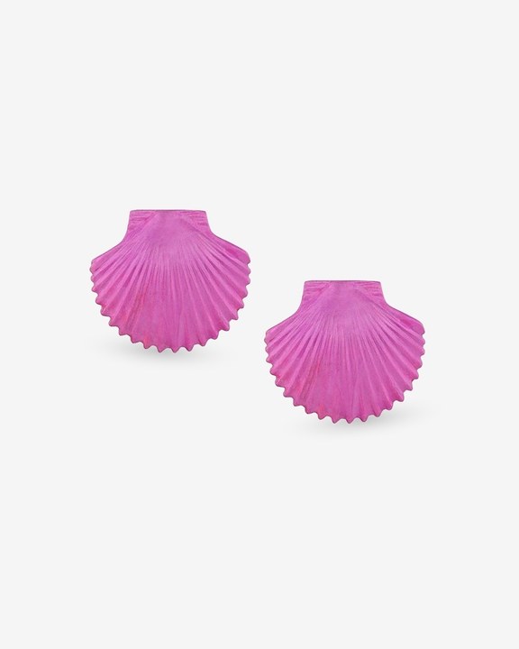 Pink Metallic Shell Earrings (Dark)