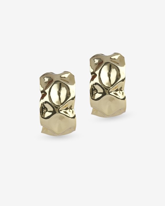 Beaten Hoop Earrings (Gold)