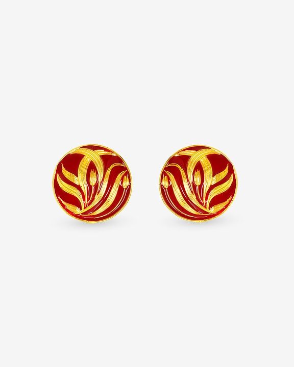 Red Allure Round Studs