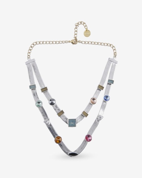 Two Layered Candy Necklace (Silver)