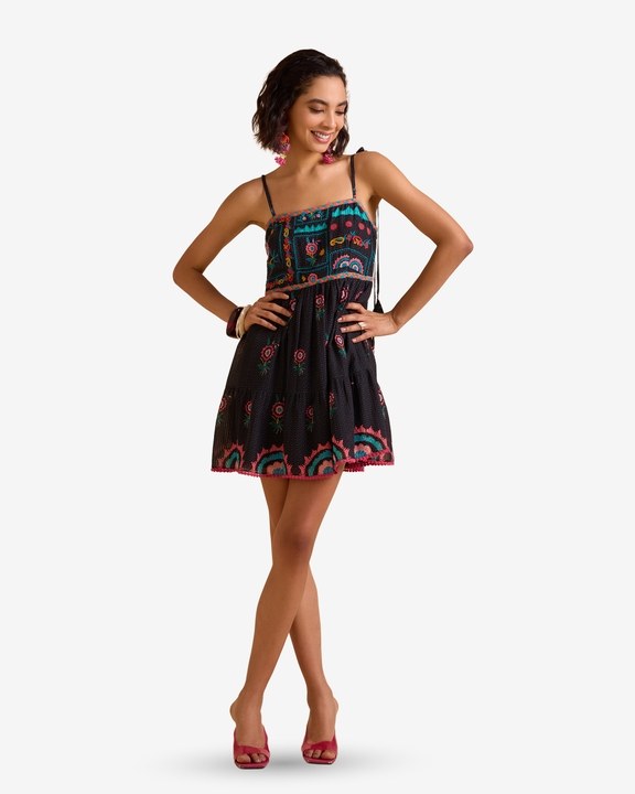 Kaia Embroidered Mini Dress